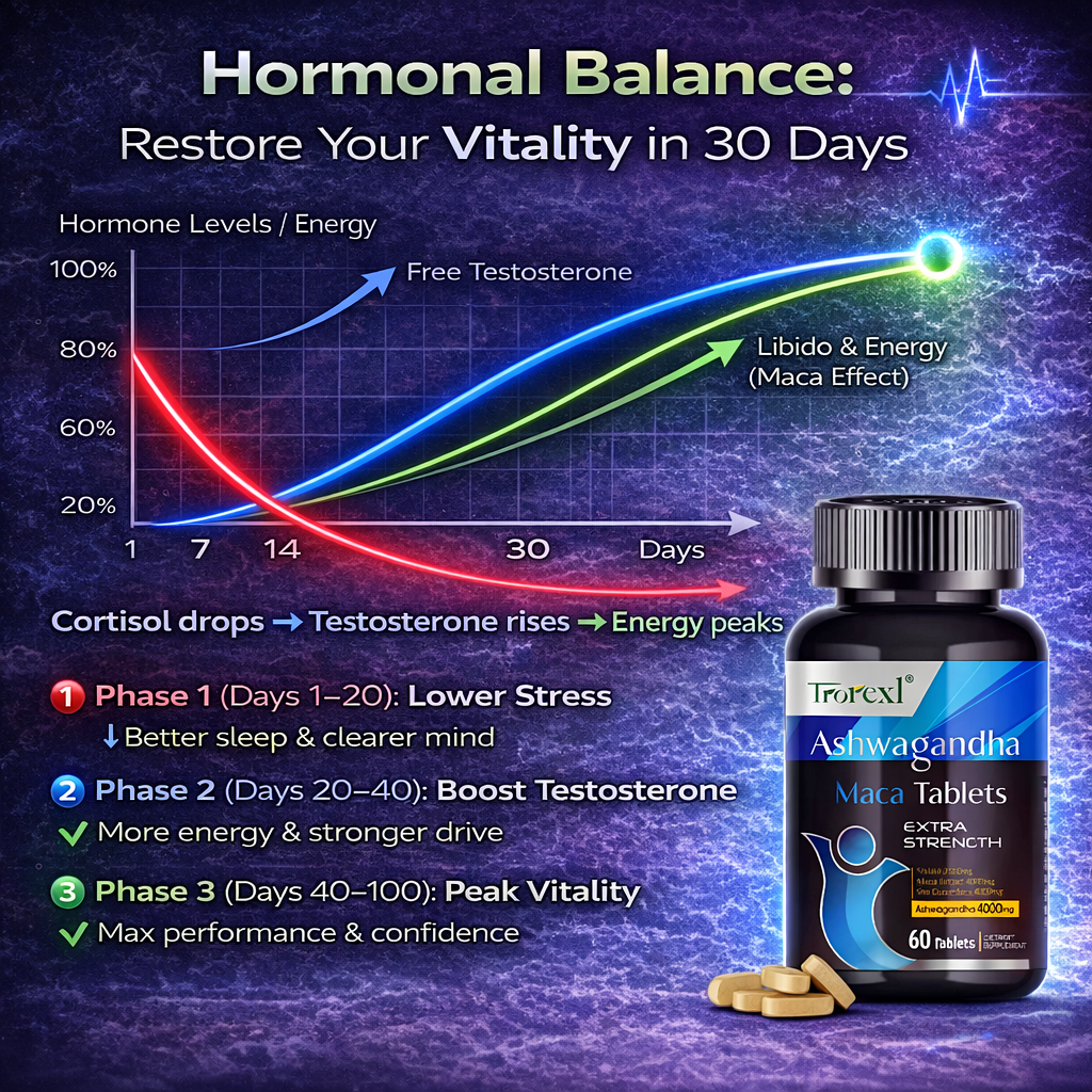 Ashwagandha Maca Tablets Male Enhancing Supplement Improved Energy & Endurance